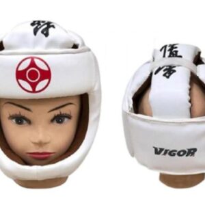 VIGOR Martial Arts Headguard – White Training Headgear with Japanese Calligraphy