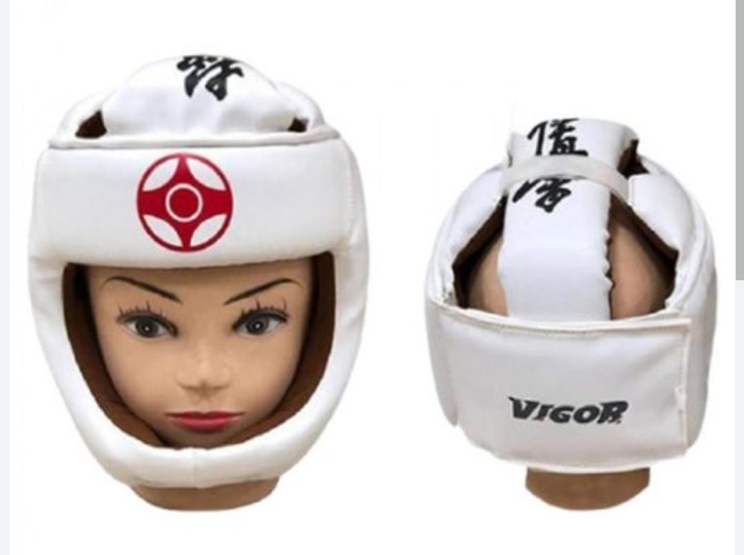 VIGOR Martial Arts Headguard – White Training Headgear with Japanese Calligraphy