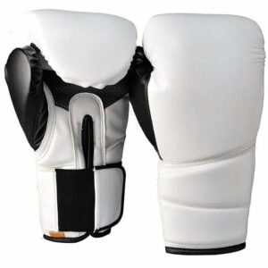 Sleek White & Black Boxing Training Gloves - Breathable Performance Gear