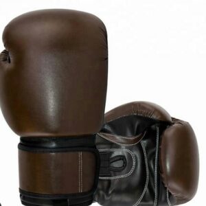Classic Dark Brown Leather Boxing Gloves - Training & Sparring Performance