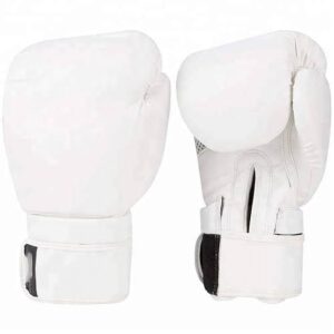 Professional White Boxing Gloves for Training and Sparring – Durable PU Leather