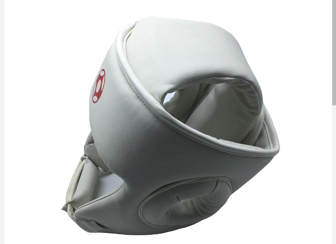 White Pro Sparring Headguard for Boxing & MMA – Full Face Protection Headgear