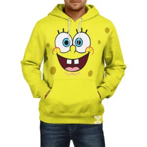 Spongebob Squarepants "Happy Face" Yellow Hoodie – Men's Cartoon Graphic Pullover
